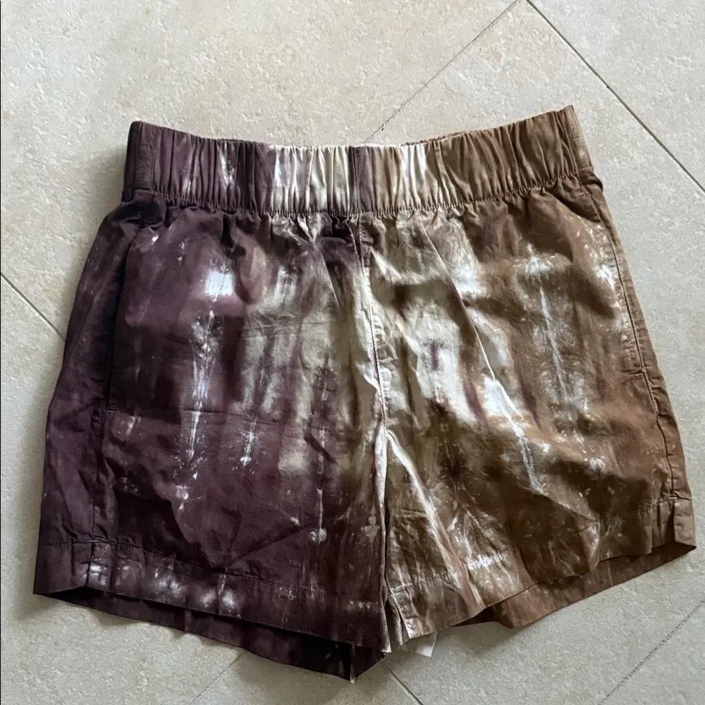 Cotton Citizen Brown Tie-Dye High Waist Shorts